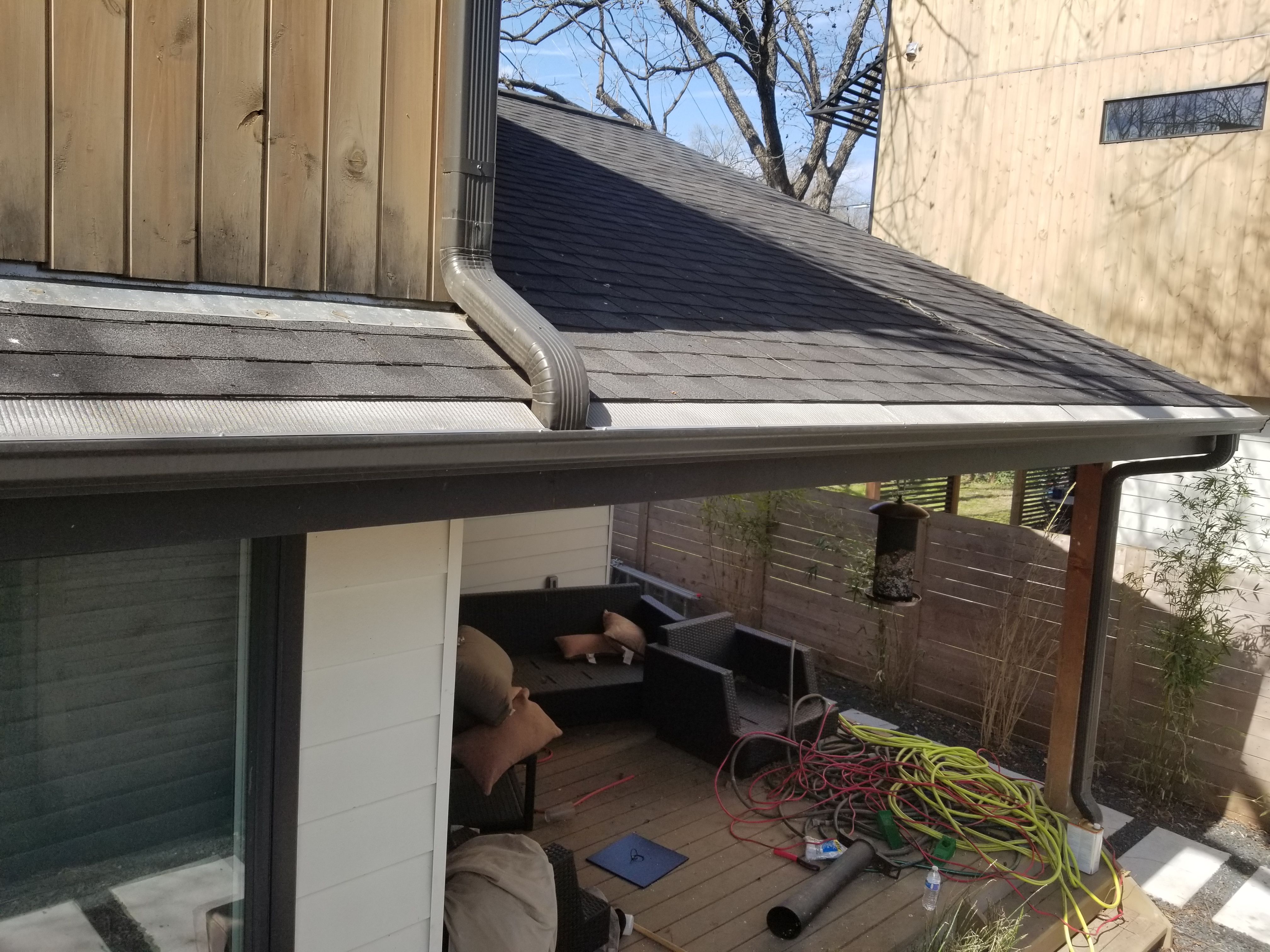 Finished gutter guard installation
